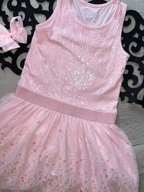 Place Pink Sequin Tulle Dance Dress